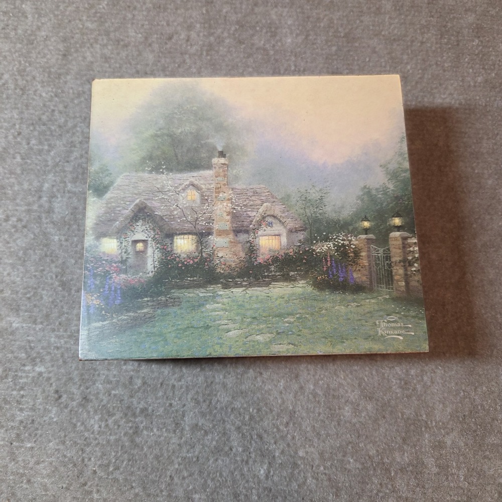 Thomas Kinkade Rosewood CD Box -Holds 12 CD's cottagecore Merritt decor